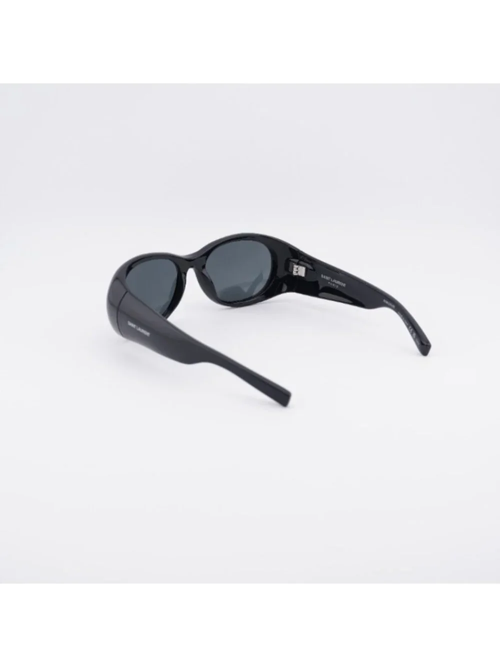 Saint Laurent SL736 001 Sunglasses Black Oval Frame, Black Lenses